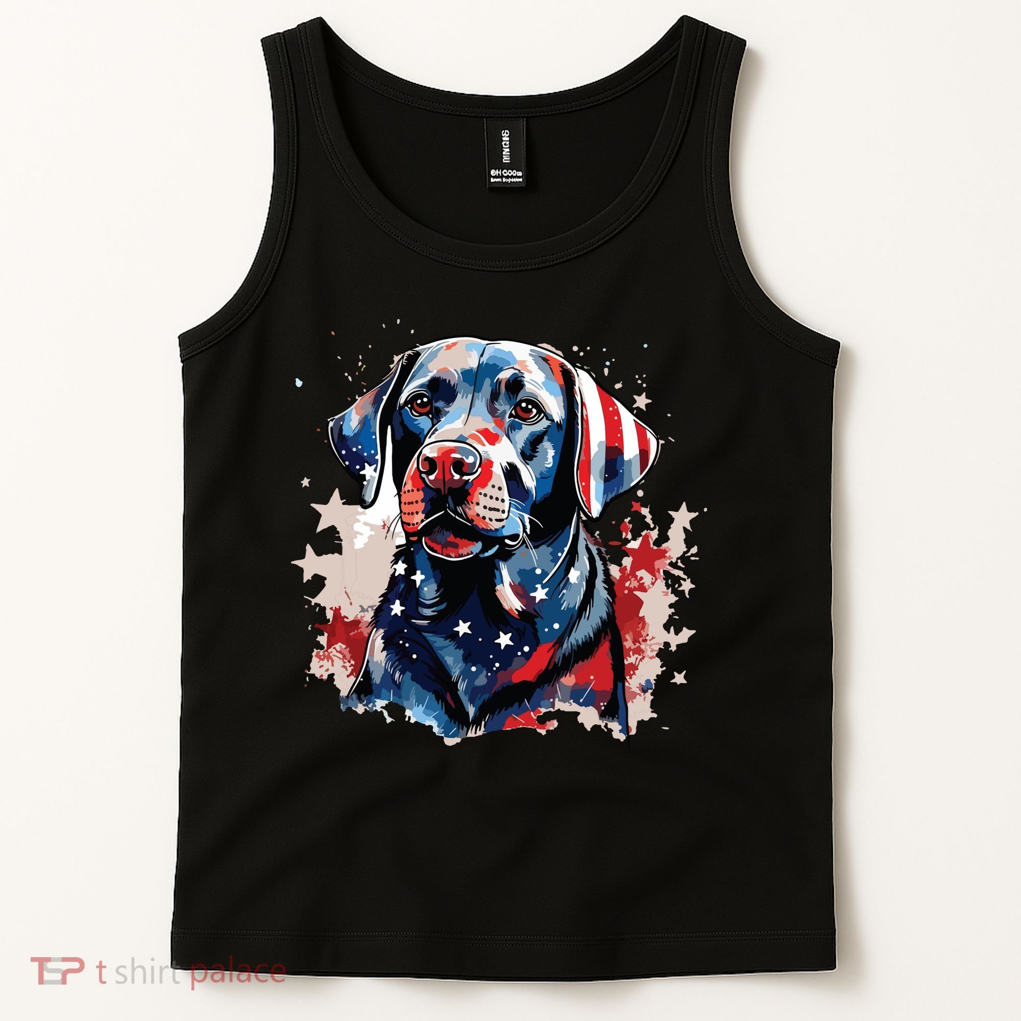 Patriotic Labrador Retriever Dog American Flag Tank Top