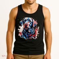 Patriotic Labrador Retriever Dog American Flag Tank Top thumb 3