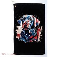 Patriotic Labrador Retriever Dog American Flag Golf Towel thumb 0