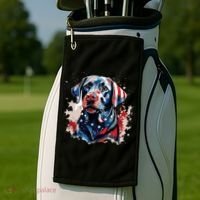 Patriotic Labrador Retriever Dog American Flag Golf Towel thumb 2