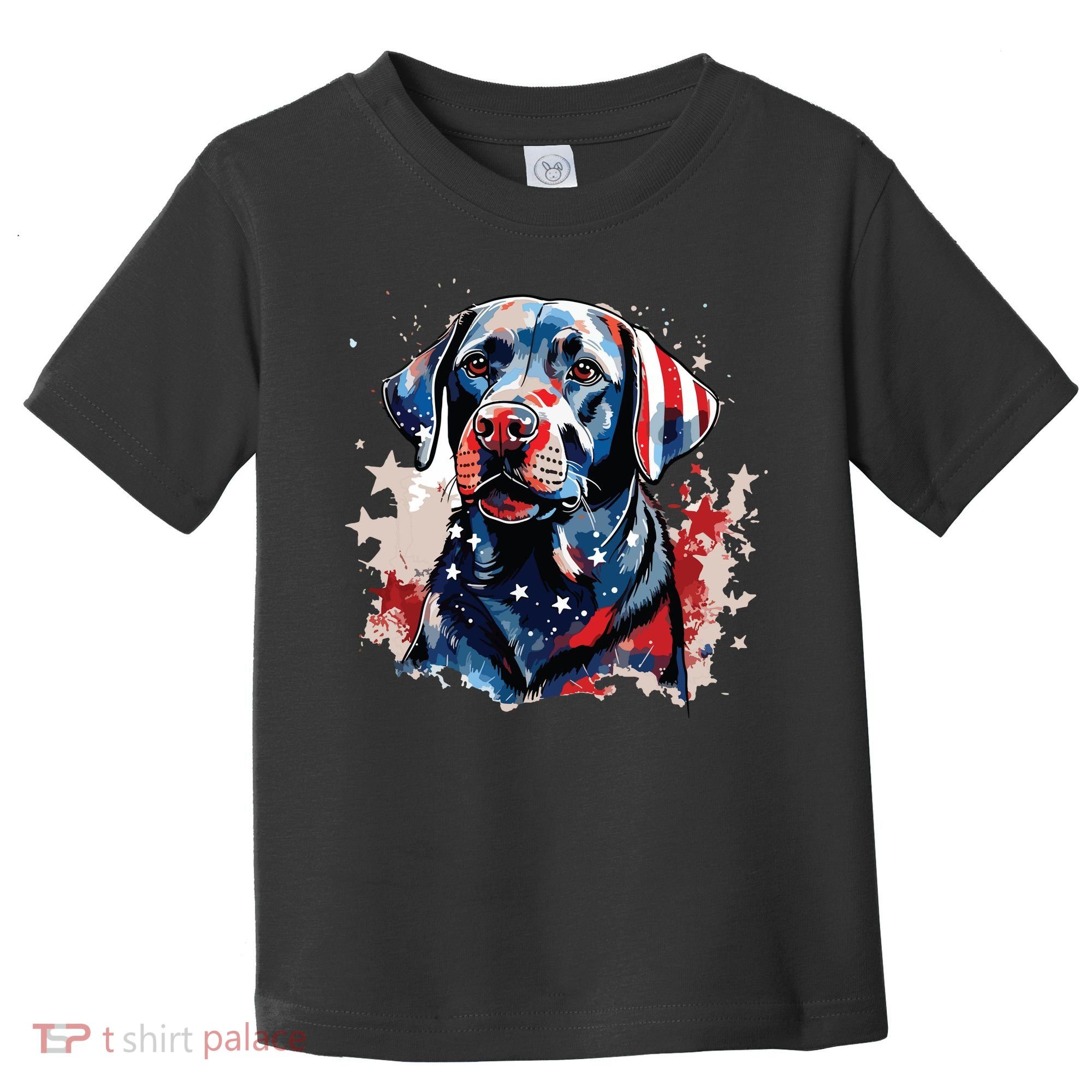 Patriotic Labrador Retriever Dog American Flag Toddler T-Shirt