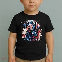Patriotic Labrador Retriever Dog American Flag Toddler T-Shirt thumb 2