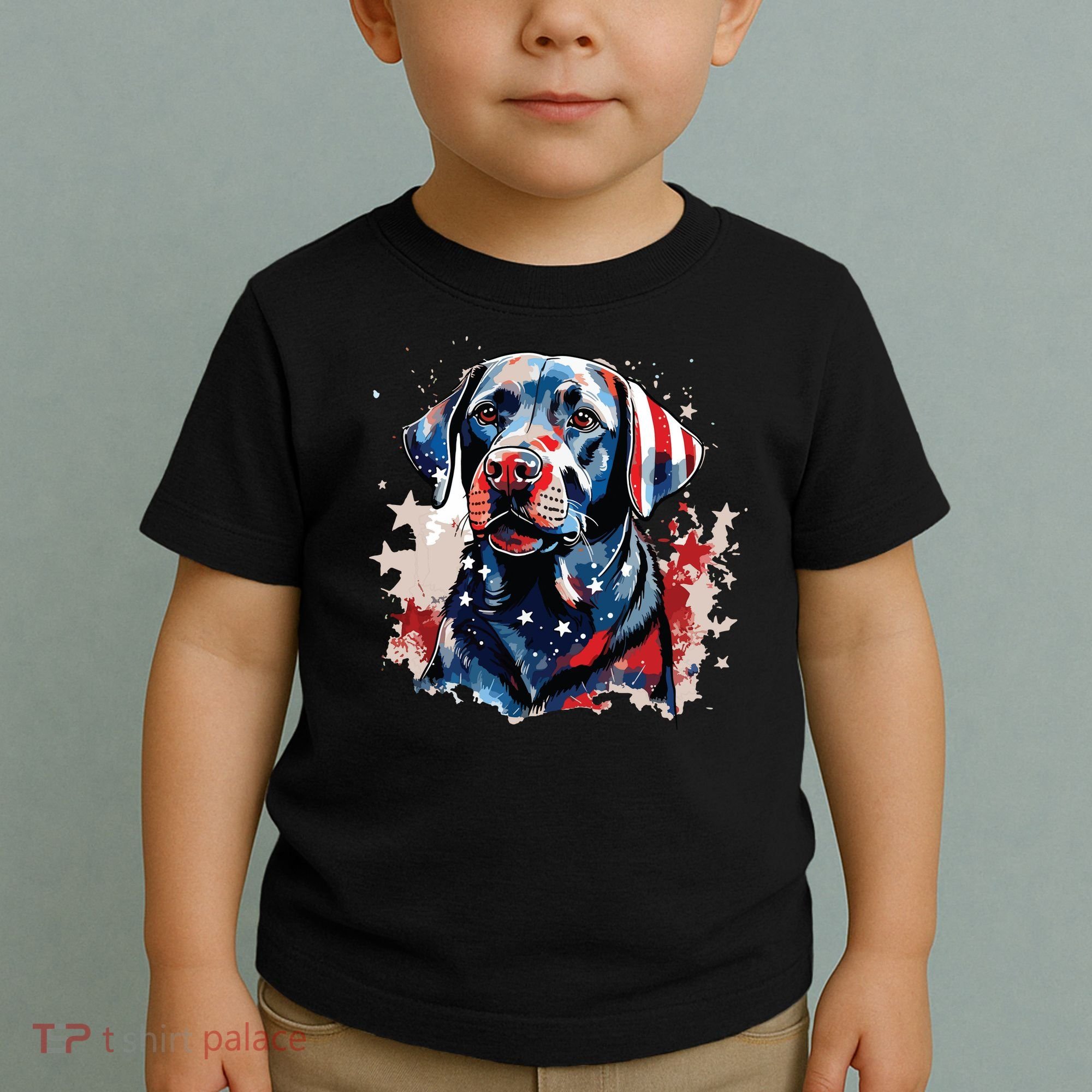 Patriotic Labrador Retriever Dog American Flag Toddler T-Shirt