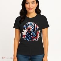Patriotic Labrador Retriever Dog American Flag Women's T-Shirt thumb 4