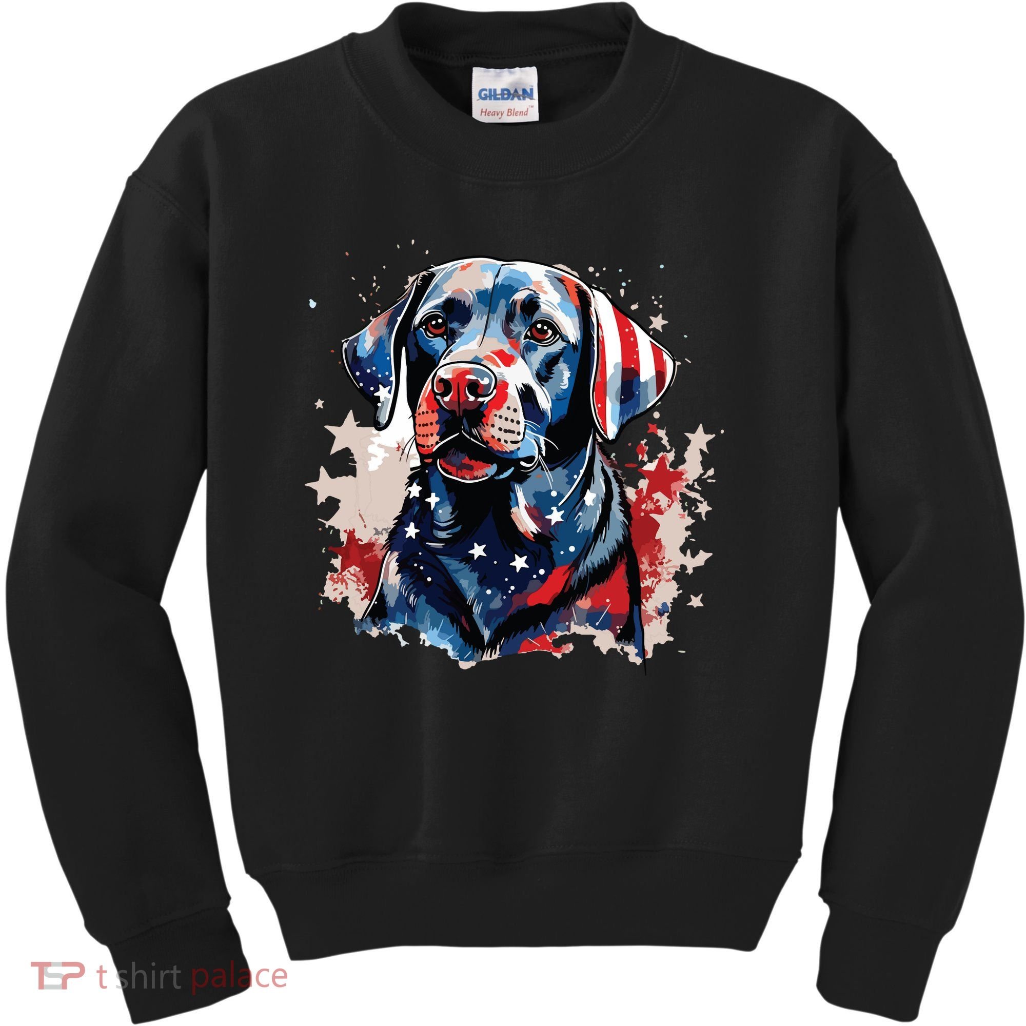 Patriotic Labrador Retriever Dog American Flag Kids Sweatshirt