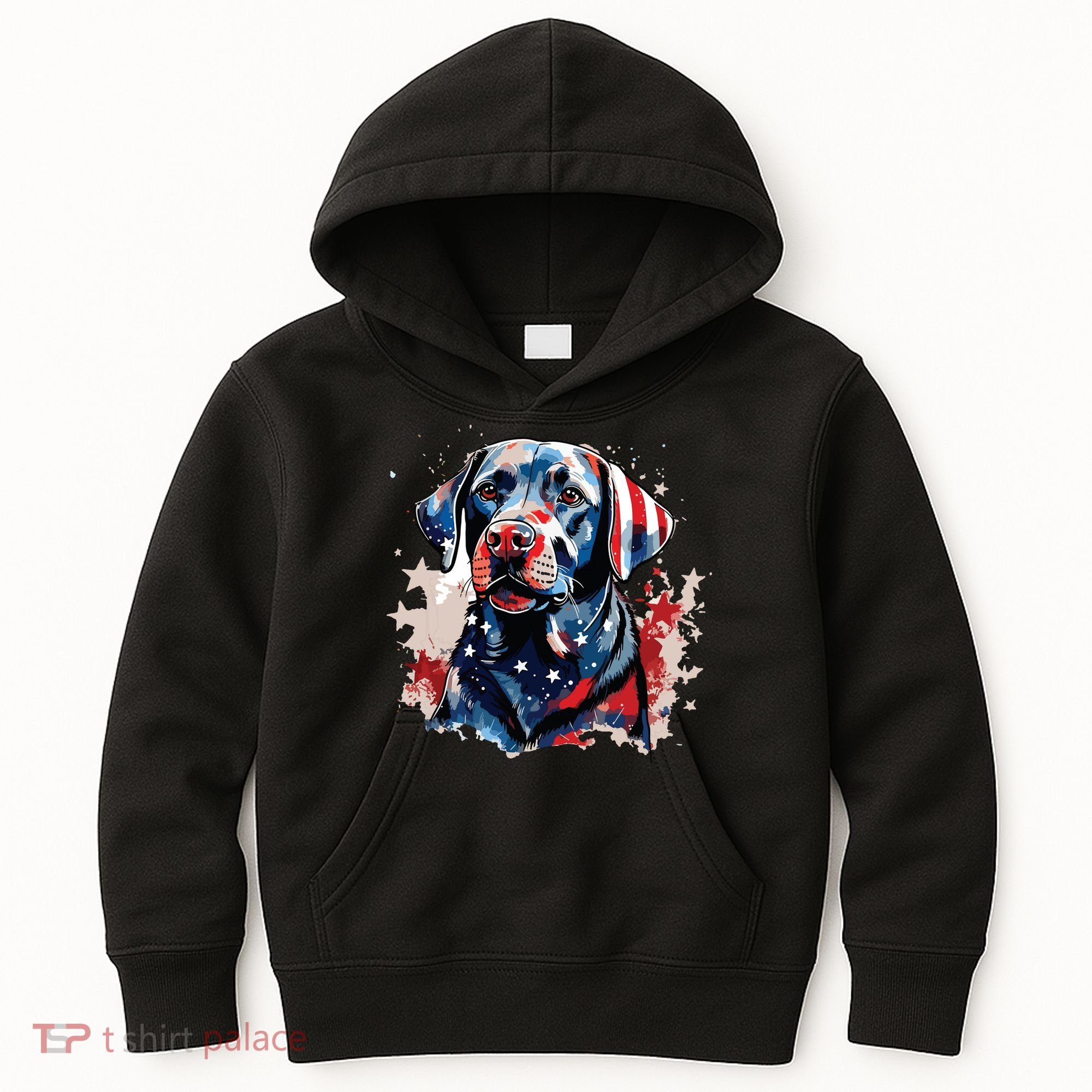 Patriotic Labrador Retriever Dog American Flag Kids Hoodie