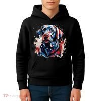 Patriotic Labrador Retriever Dog American Flag Kids Hoodie thumb 4