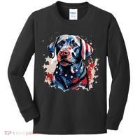Patriotic Labrador Retriever Dog American Flag Kids Long Sleeve Shirt thumb 0