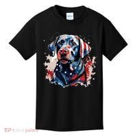 Patriotic Labrador Retriever Dog American Flag Kids T-Shirt thumb 0