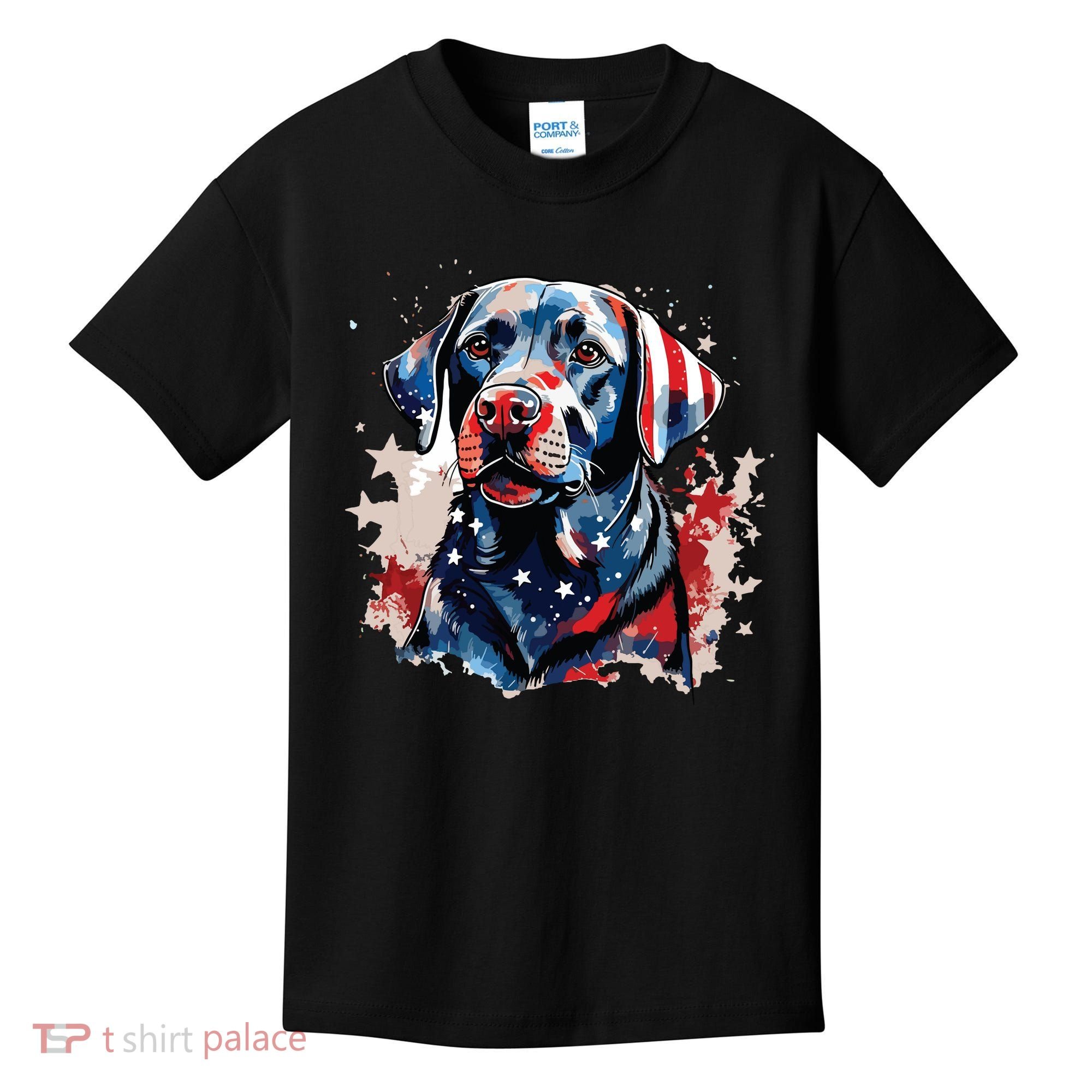 Patriotic Labrador Retriever Dog American Flag Kids T-Shirt