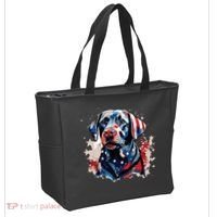 Patriotic Labrador Retriever Dog American Flag Tote Bag thumb 2