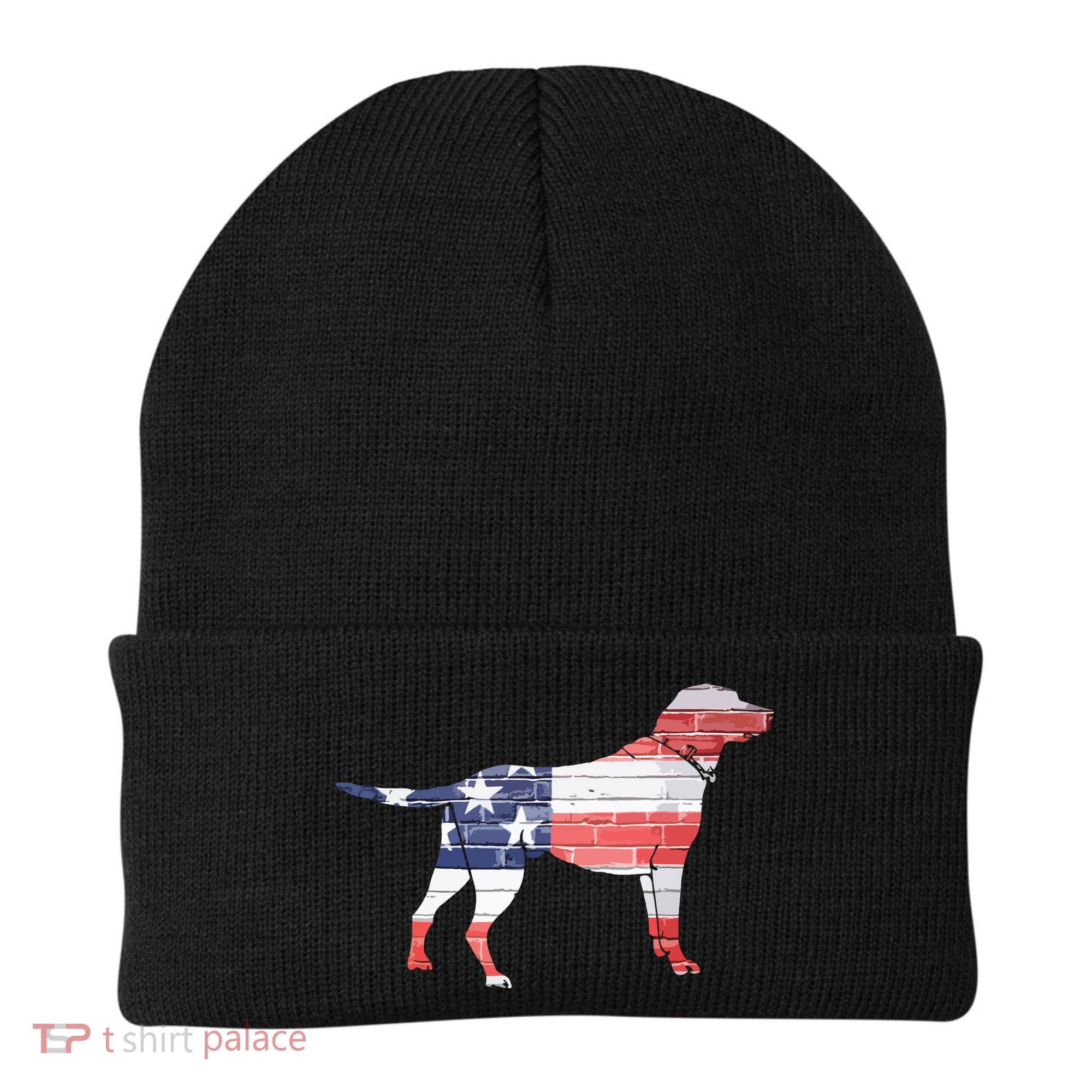 Patriotic Labrador Retriever Wearing USA Flag Lab Puppy Dog Beanie