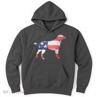 Patriotic Labrador Retriever Wearing USA Flag Lab Puppy Dog Hoodie thumb 0