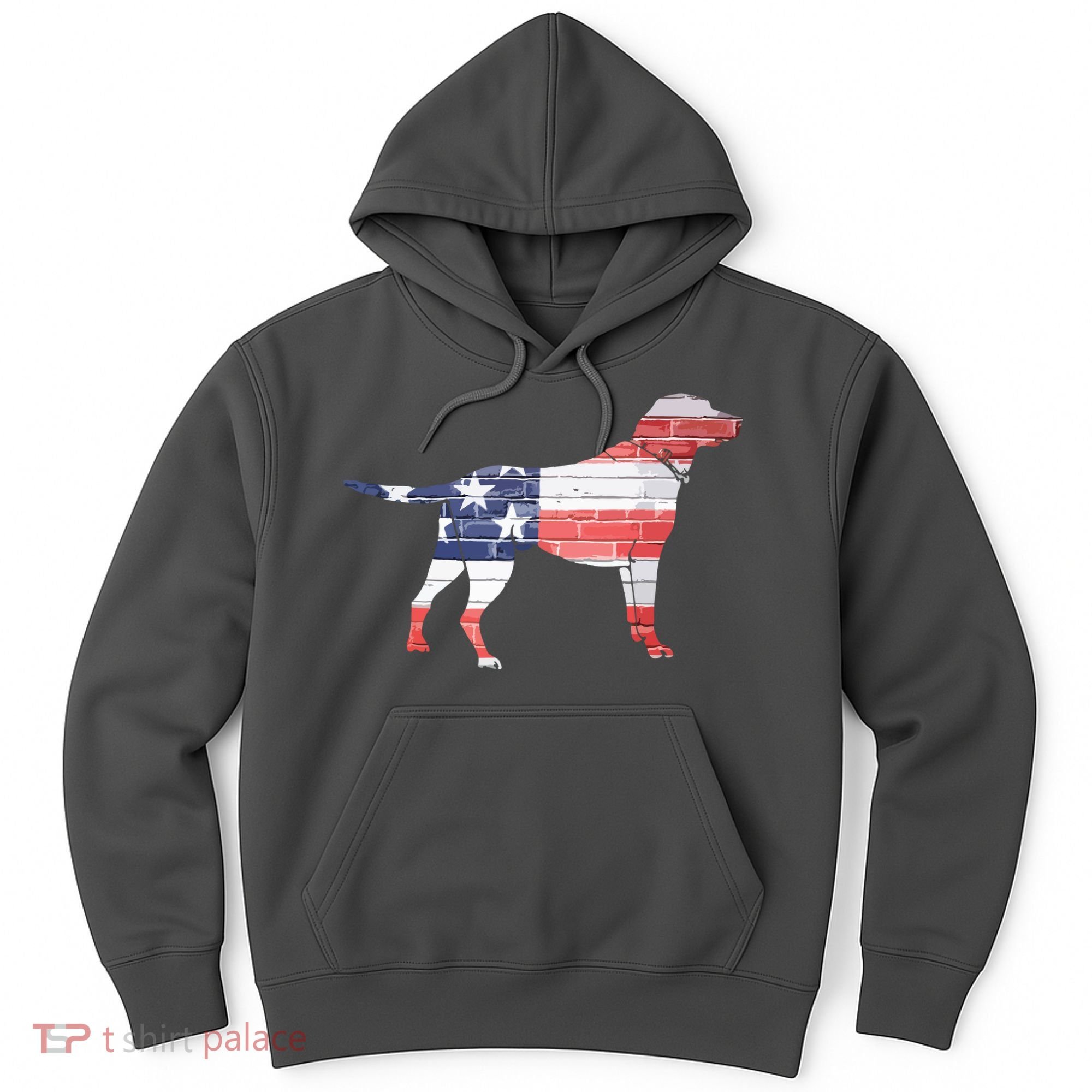 Patriotic Labrador Retriever Wearing USA Flag Lab Puppy Dog Hoodie