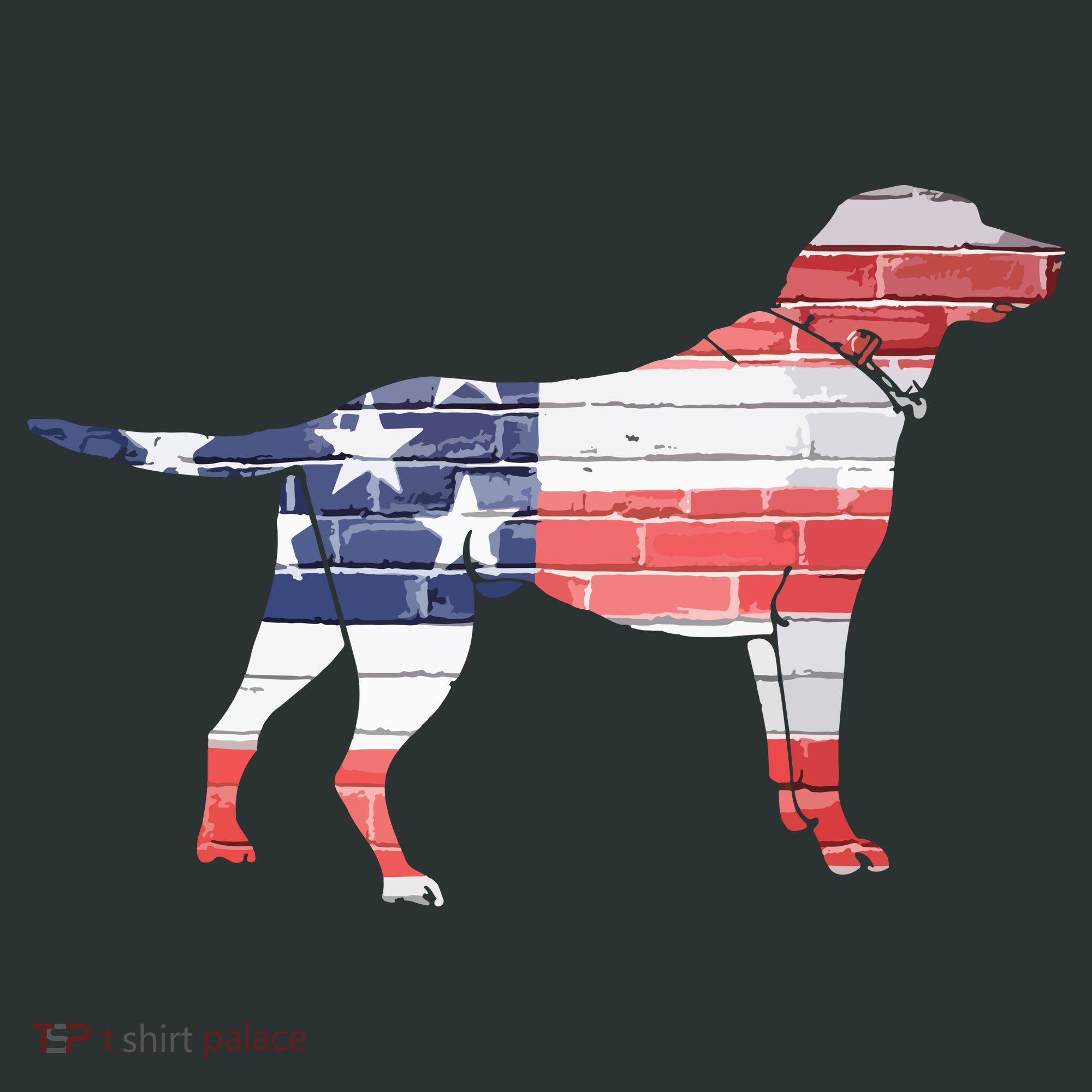 Patriotic Labrador Retriever Wearing USA Flag Lab Puppy Dog Long Sleeve Shirt