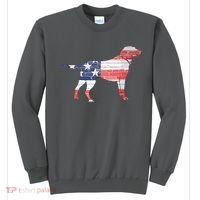 Patriotic Labrador Retriever Wearing USA Flag Lab Puppy Dog Sweatshirt thumb 0