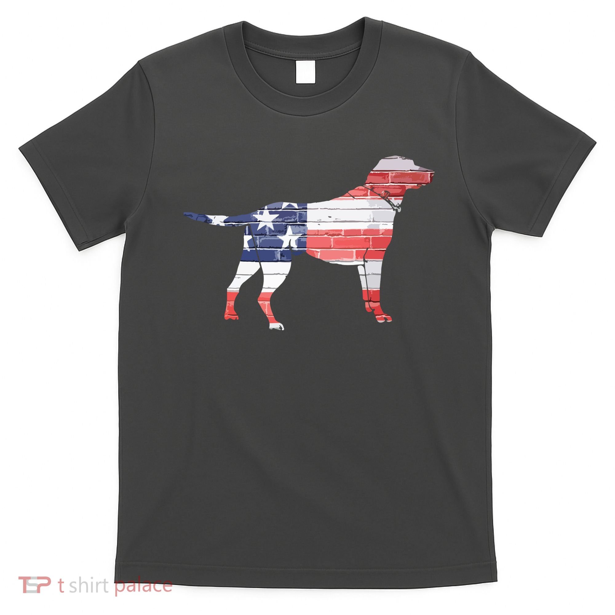 Patriotic Labrador Retriever Wearing USA Flag Lab Puppy Dog T-Shirt
