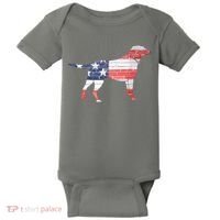 Patriotic Labrador Retriever Wearing USA Flag Lab Puppy Dog Baby Bodysuit thumb 0