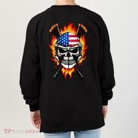 Patriotic Lacrosse Skull Women's Sweatshirt thumb 1
