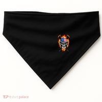Patriotic Lacrosse Skull USA-Made Doggie Bandana thumb 0