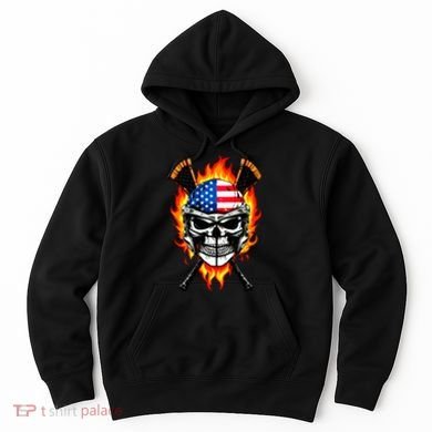 Patriotic Lacrosse Skull Hoodie