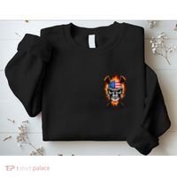 Patriotic Lacrosse Skull Sweatshirt thumb 2