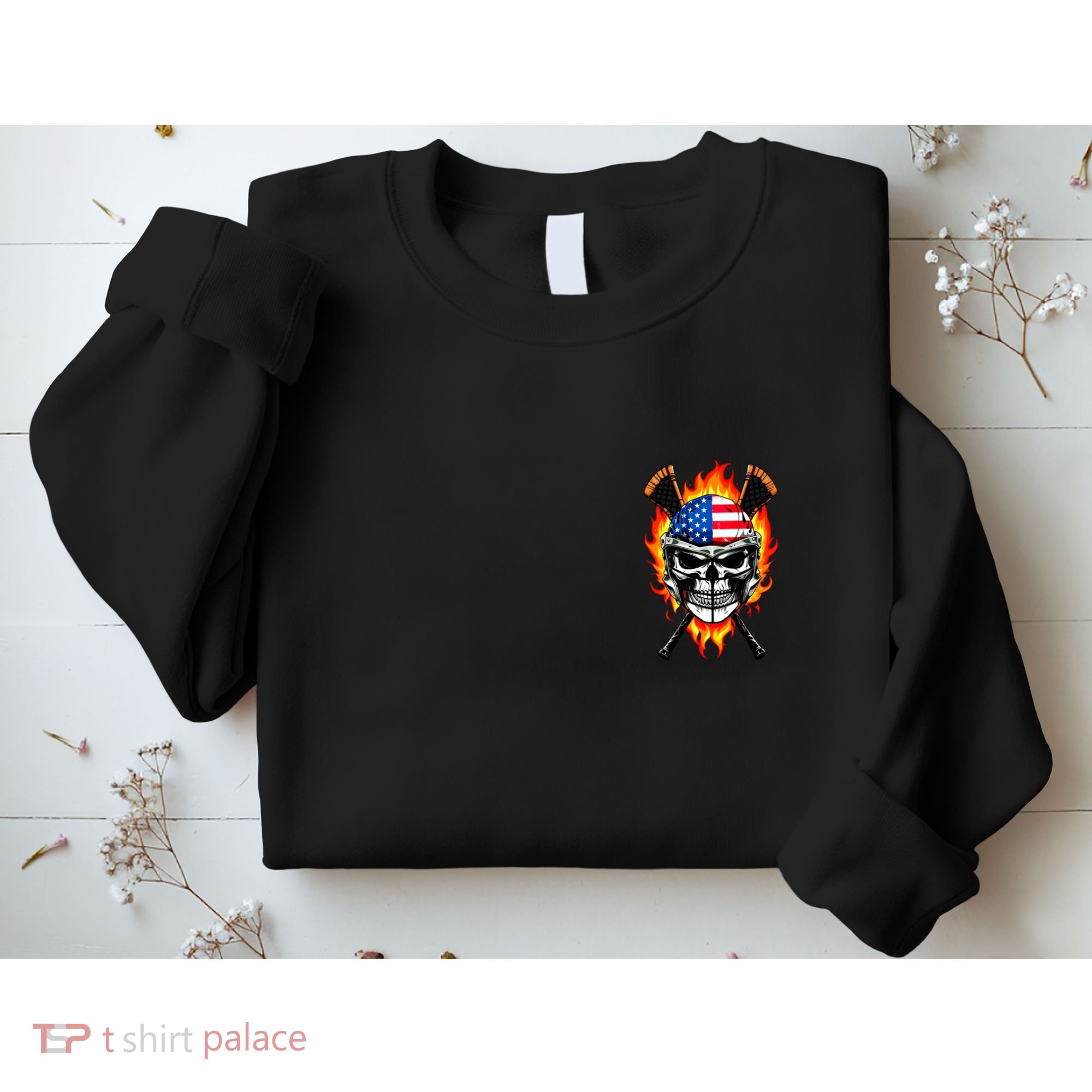Patriotic Lacrosse Skull Sweatshirt