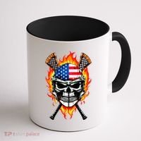 Patriotic Lacrosse Skull Coffee Mug thumb 1