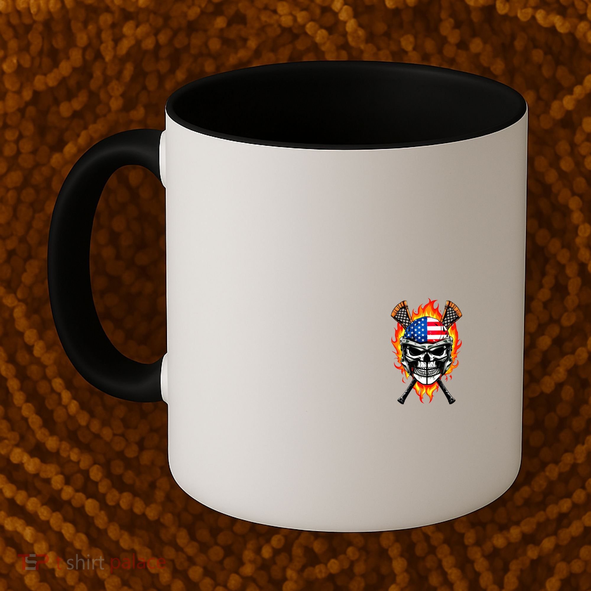 Patriotic Lacrosse Skull Coffee Mug