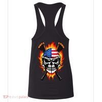 Patriotic Lacrosse Skull Women's Tank Top thumb 4