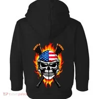 Patriotic Lacrosse Skull Toddler Hoodie thumb 1