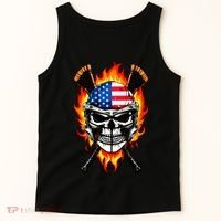 Patriotic Lacrosse Skull Tank Top thumb 5