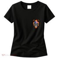Patriotic Lacrosse Skull Women's T-Shirt thumb 0