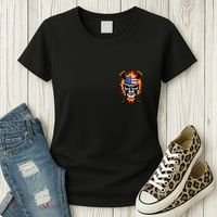 Patriotic Lacrosse Skull Women's T-Shirt thumb 3