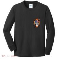 Patriotic Lacrosse Skull Kids Long Sleeve Shirt thumb 0