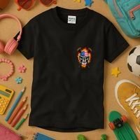 Patriotic Lacrosse Skull Kids T-Shirt thumb 3