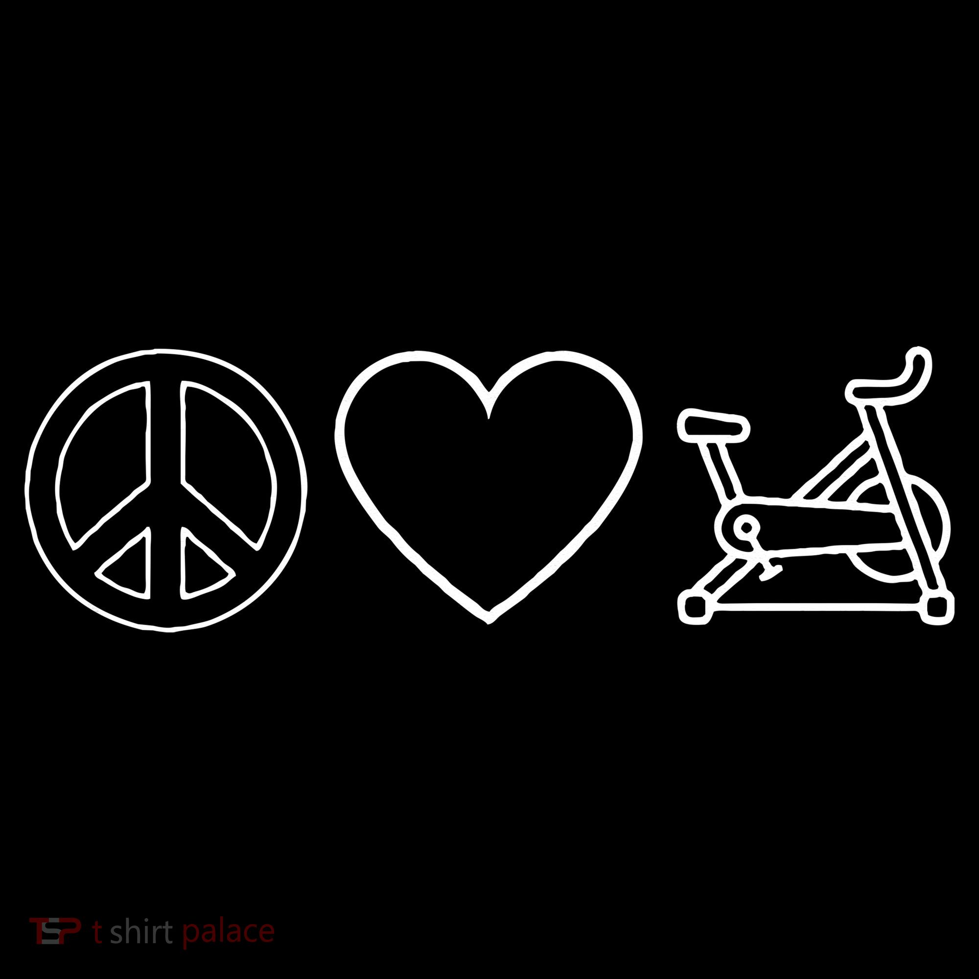 Peace Love Spin Heart Funny Spin Class Spinning Cycling Gym Long Sleeve Shirt