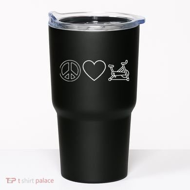 Peace Love Spin Heart Funny Spin Class Spinning Cycling Gym Tumbler