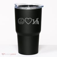 Peace Love Spin Heart Funny Spin Class Spinning Cycling Gym Tumbler thumb 0