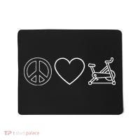 Peace Love Spin Heart Funny Spin Class Spinning Cycling Gym Mousepad thumb 0