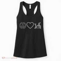 Peace Love Spin Heart Funny Spin Class Spinning Cycling Gym Women's Tank Top thumb 0