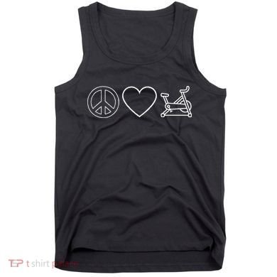 Peace Love Spin Heart Funny Spin Class Spinning Cycling Gym Tank Top