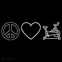 Peace Love Spin Heart Funny Spin Class Spinning Cycling Gym Women's T-Shirt thumb 6