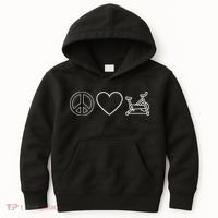 Peace Love Spin Heart Funny Spin Class Spinning Cycling Gym Kids Hoodie thumb 0