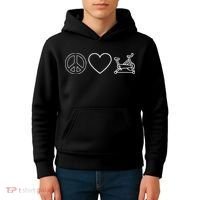 Peace Love Spin Heart Funny Spin Class Spinning Cycling Gym Kids Hoodie thumb 4