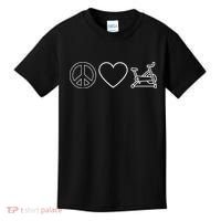 Peace Love Spin Heart Funny Spin Class Spinning Cycling Gym Kids T-Shirt thumb 0