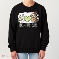 Peace Love Sloths Tropical Sloth Lover Hippie Gift Women's Sweatshirt thumb 0