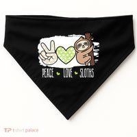 Peace Love Sloths Tropical Sloth Lover Hippie Gift USA-Made Doggie Bandana thumb 0