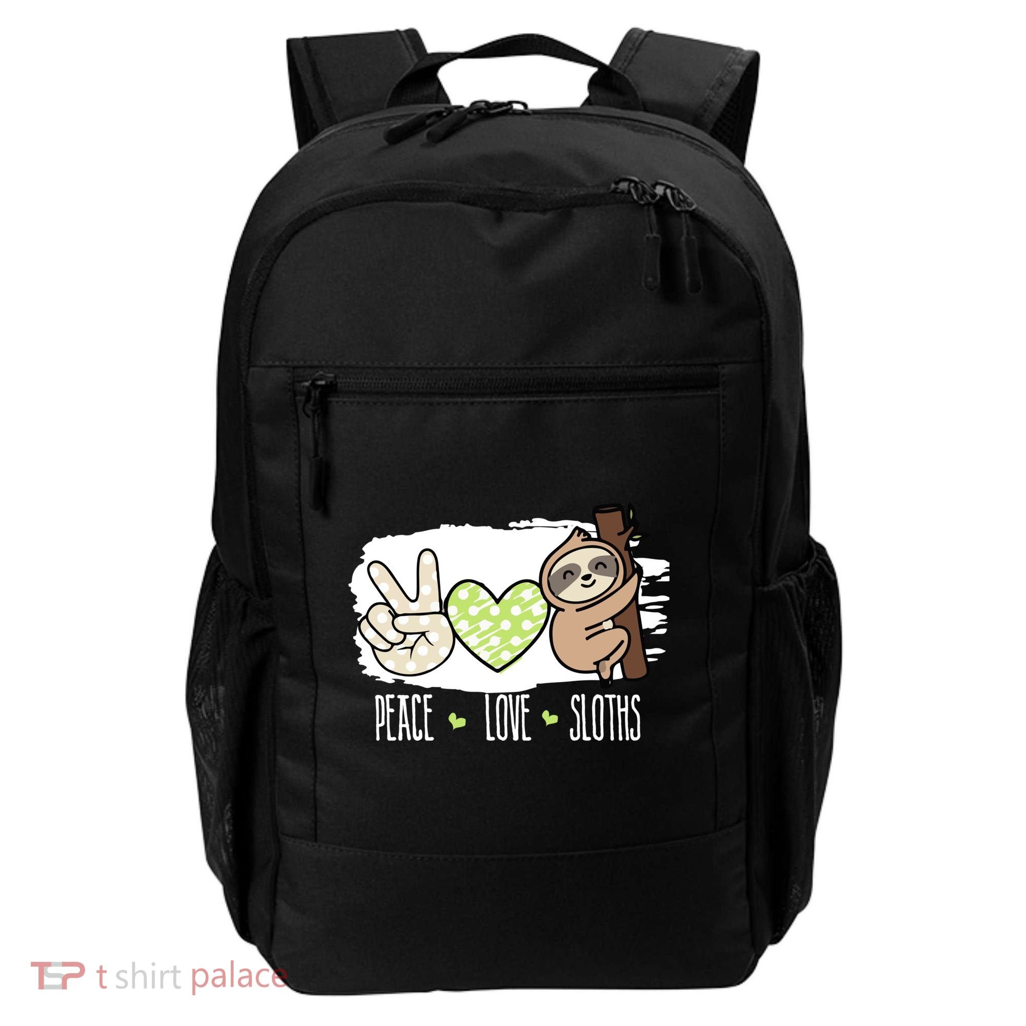Peace Love Sloths Tropical Sloth Lover Hippie Gift Backpack