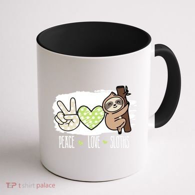 Peace Love Sloths Tropical Sloth Lover Hippie Gift Coffee Mug back